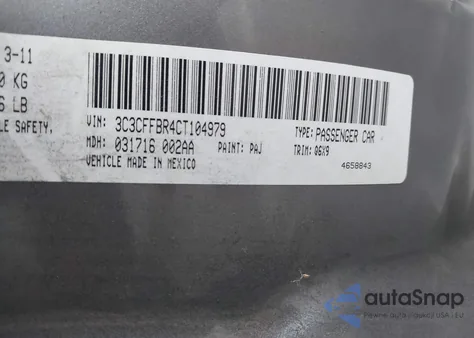 2012 Fiat 500 Sport from USA, damaged, VIN 3C3CFFBR4CT104979